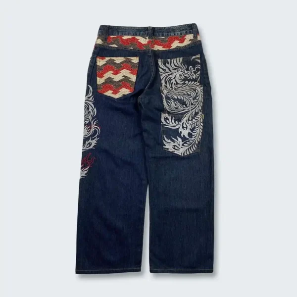 Karakuri Authentic Vintage Embroidered Japanese Jeans (4)