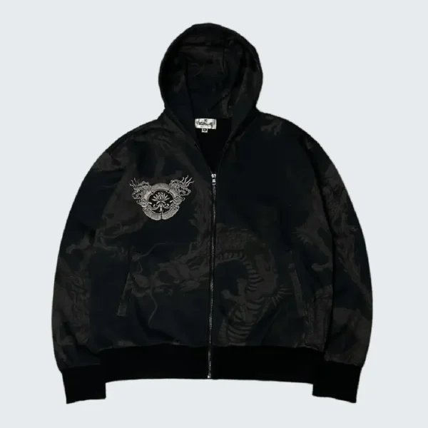 Karakuri Tamashi Dragon full print “logo embroidery” Hoodie (1)