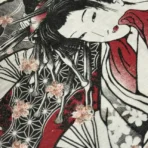 Karakuri Tamashi Sukajan Hoodie Geisha Character (4)