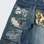 Karakuri Tamashii Embroidered Dragon Japanese Denim Jean (5)