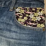 Karakuri Tamashii Koi Fish Embroidered Jeans Japanese (5)