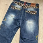 Karakuri Tamashii Koi Fish Embroidered Jeans Japanese (6)