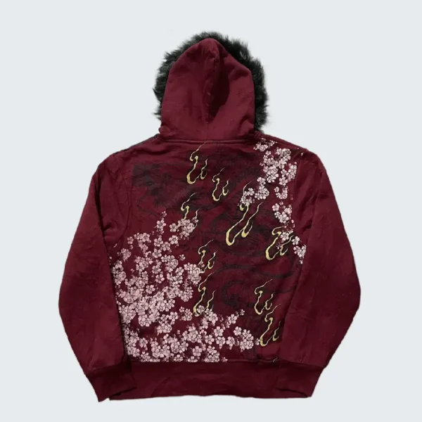 Karakuri Y2K Souvenir Sukajan Style Fur Hoodie (7)